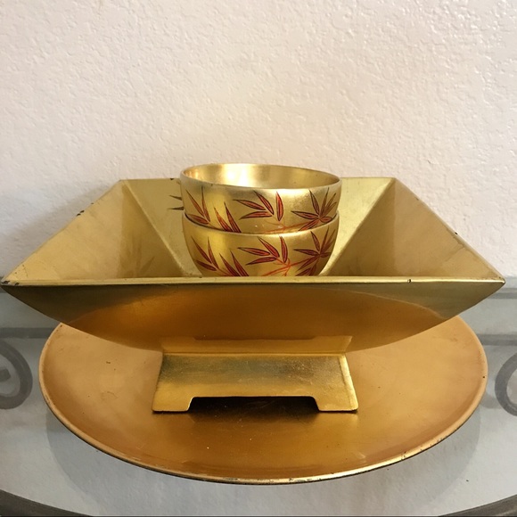 Golden decorative plate set 💛 - Picture 2 of 6